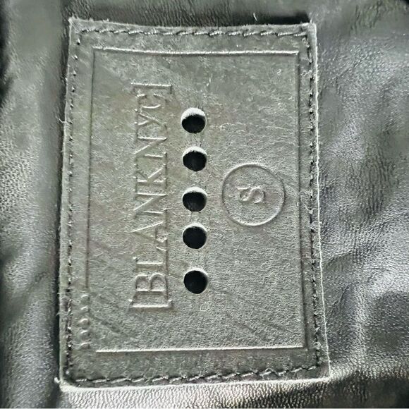 Blank NYC Drape Front Open Waterfall Faux Leather Wrap Moto Jacket, Black, Small - Picture 14 of 14